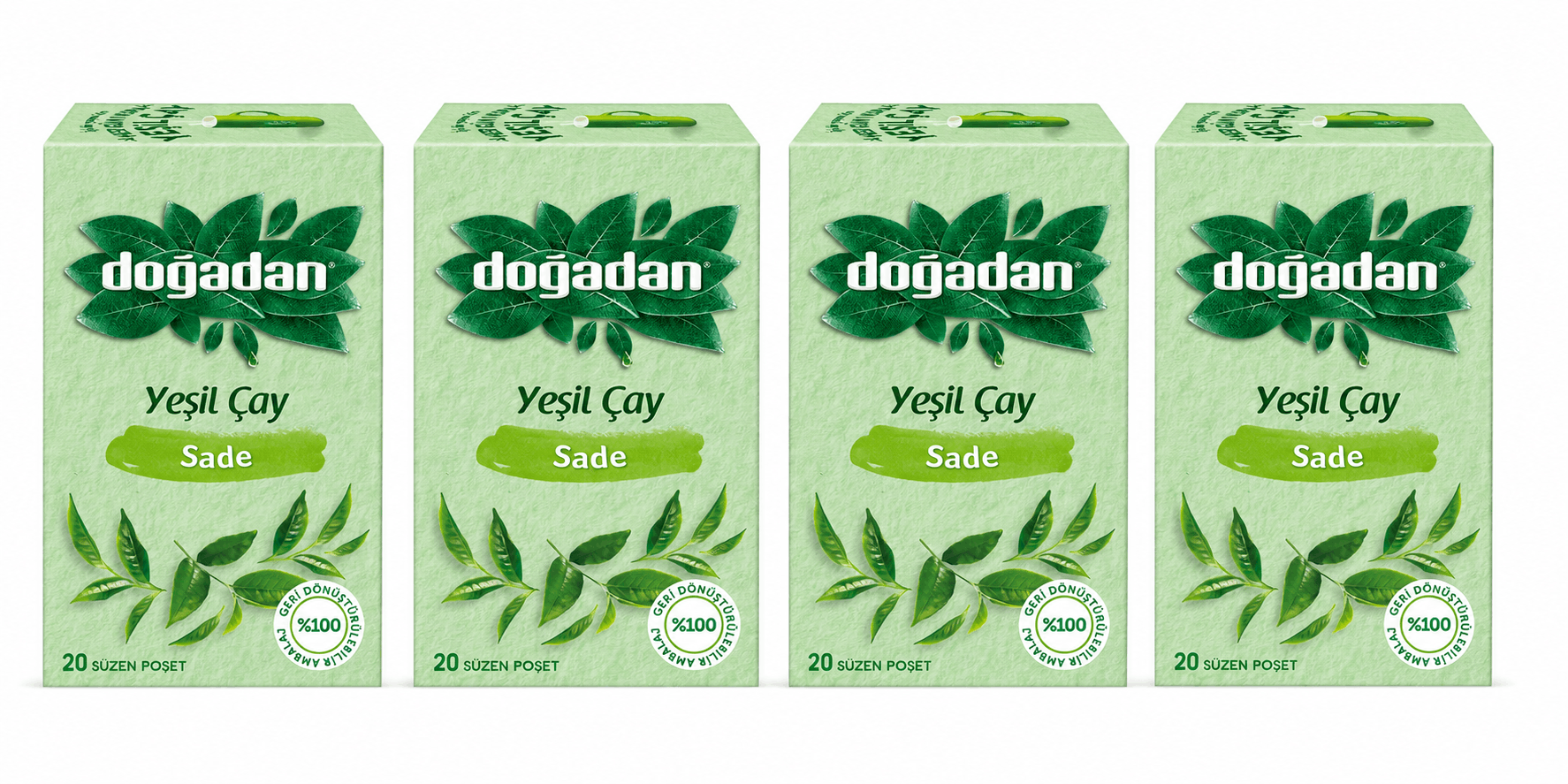 Set of 4 Plain Green Tea
